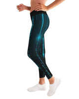 Blue Matrix Style Womens Leggings
