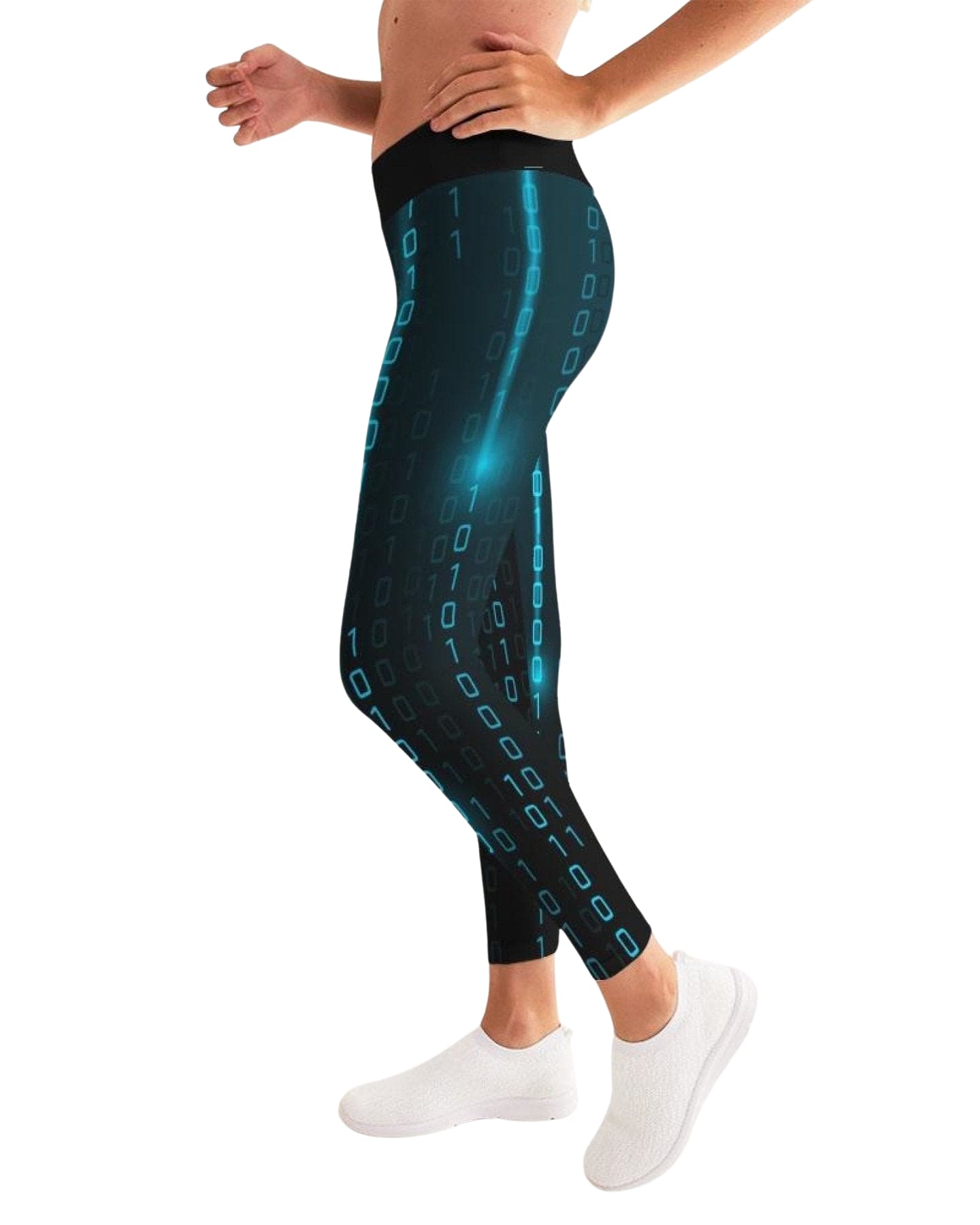 Blue Matrix Style Womens Leggings
