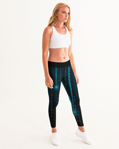 Blue Matrix Style Womens Leggings
