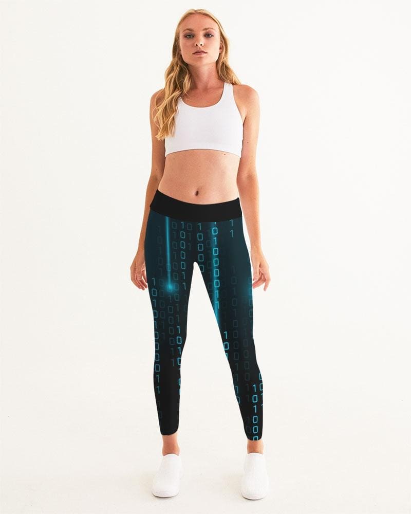 Blue Matrix Style Womens Leggings