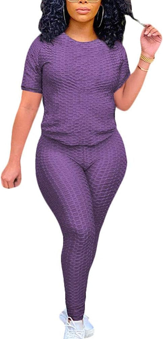 Two Piece Outfits for Women Top Jogger Pants Yoga Sweatsuits Workout Sets Sports