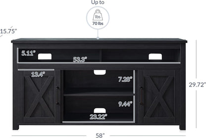 58 Inch TV Stand, Contemporary Entertainment Center for Tvs up to 65",