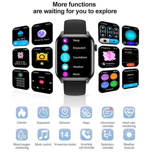 Smart Watch Fitness Tracker Heart Rate For Android Waterproof