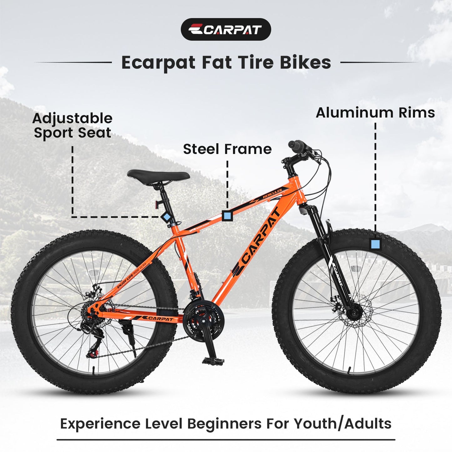 TerraForce™ City-Cruizer – 26" Fat Tire Mountain Bike (21-Speed, Full