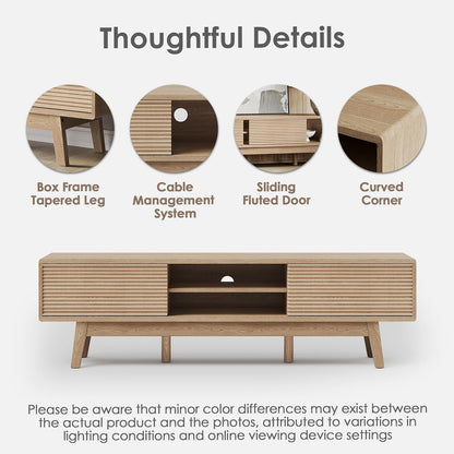 59" TV Console, Mid Century Modern Media Console for 55/60/65 Inch TV,