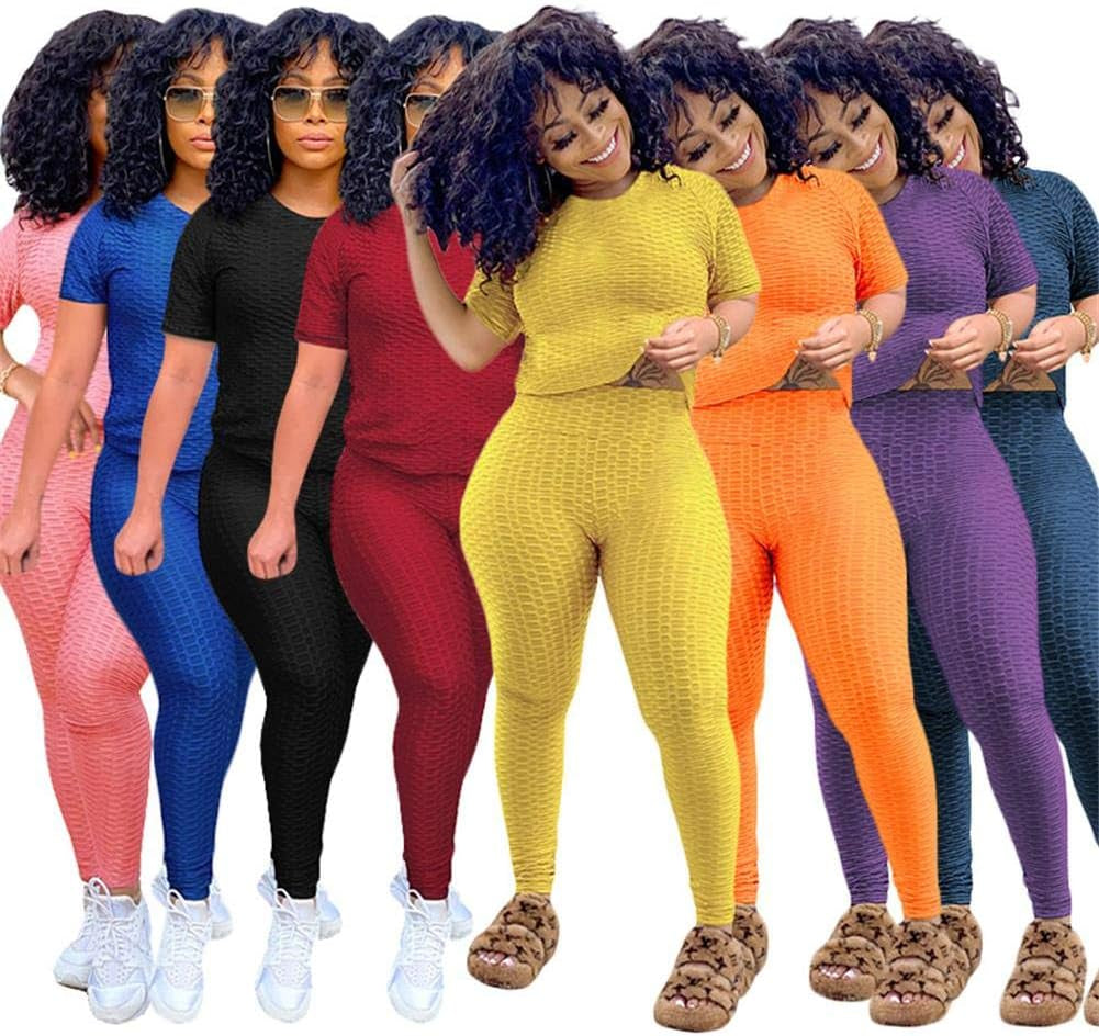 Two Piece Outfits for Women Top Jogger Pants Yoga Sweatsuits Workout Sets Sports