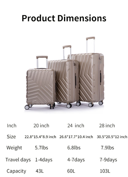 Suitcase Hardside Luggage Sets 3 Pieces with Double Spinner Wheels