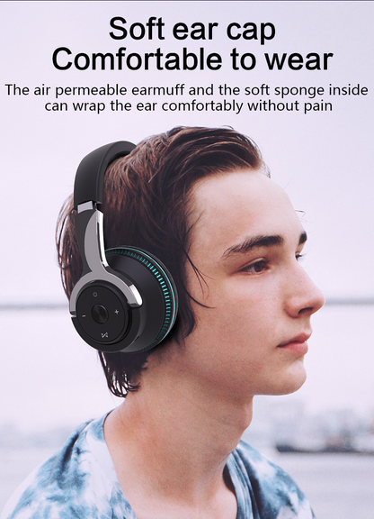 Colorful LED Lights Bluetooth Headphone Bass Wireless Earphones