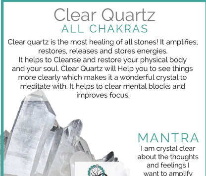 Chakra & Crystal Quartz Stretch Bracelet! Handmade Natural Stones!