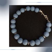 Handmade Beaded Bracelet for Women Blue Lava Stone Jewelry