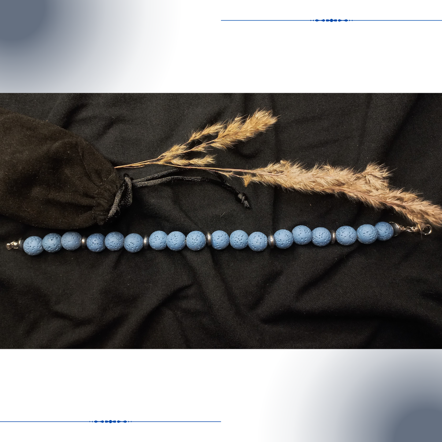 Handmade Beaded Bracelet for Women Blue Lava Stone Jewelry