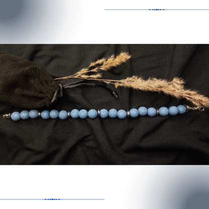 Handmade Beaded Bracelet for Women Blue Lava Stone Jewelry