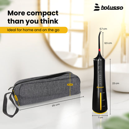 Bolusso Water Flosser - Includes 7 Attachments - Travel bag - E-book -