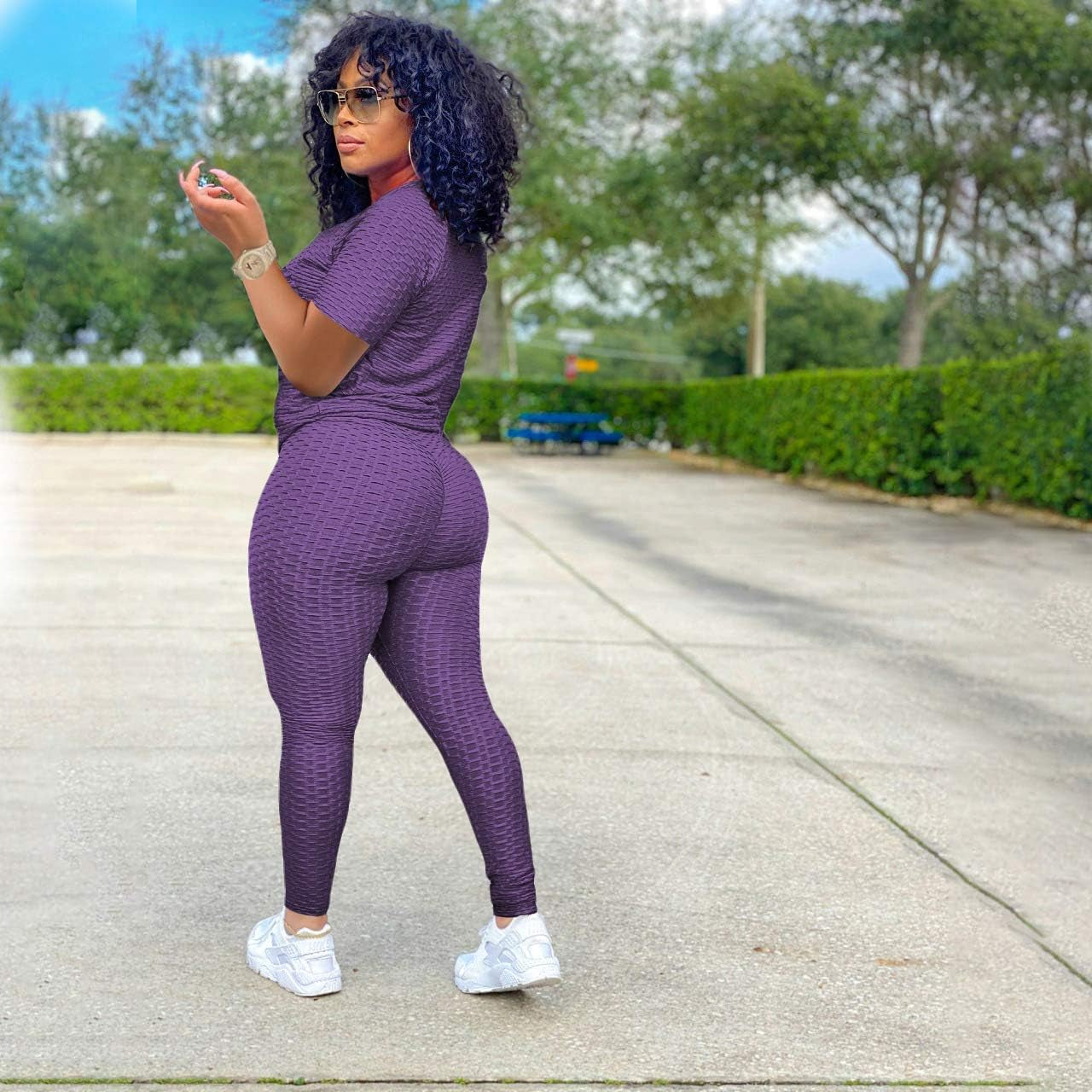 Two Piece Outfits for Women Top Jogger Pants Yoga Sweatsuits Workout Sets Sports