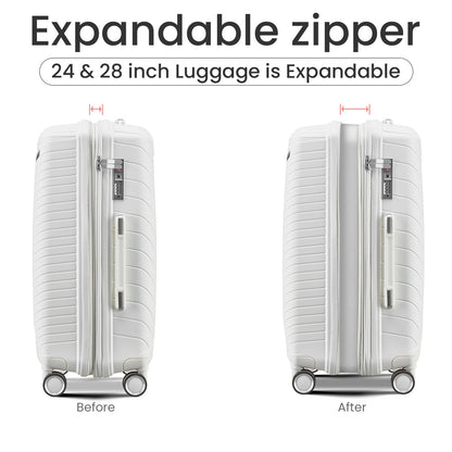 Luggage Sets 4 Piece(14/20/24/28), Expandable Lightweight Suitcase