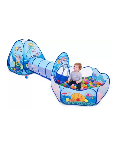 Ocean Theme 3 in 1 Kids Tent with Tunnel,Boys,Girls, Babies