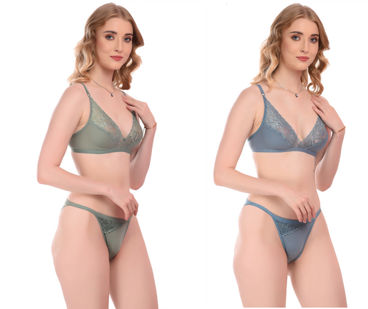 Women's Cotton Blend Lingerie Set Pack of 2 (Size-34B)