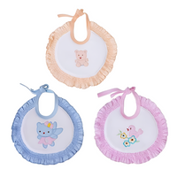 Soft Cotton Frill Bib Apron For Babies Pack of 3 Size 17X21X1 CM Color