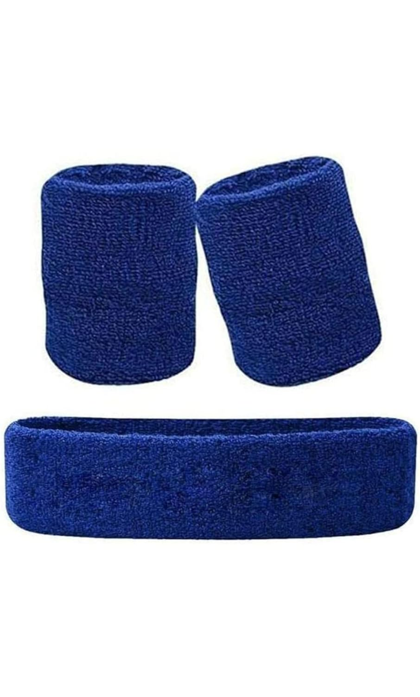 Headband Wristband for Sports Gym Workout (1Headband -2 Wristbands)