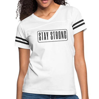 Womens Vintage Sport Graphic T-shirt - Stay Strong Print