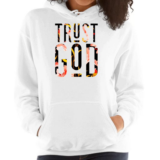 Womens Hoodie - Trust God Floral Print