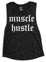Muscle Hustle Black Marble Muscle Tank Top