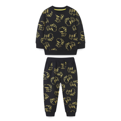 Autumn Dinosaur Pattern Hoodie Clothing Sets