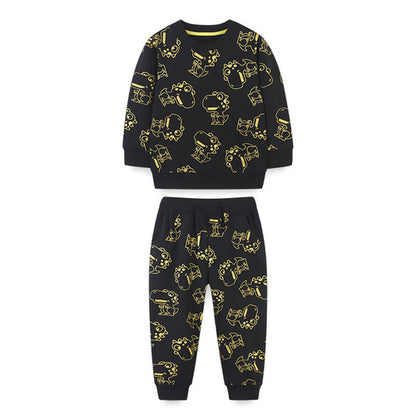 Autumn Dinosaur Pattern Hoodie Clothing Sets