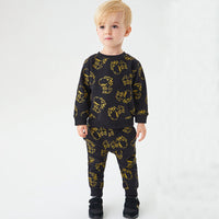 Autumn Dinosaur Pattern Hoodie Clothing Sets