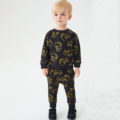 Autumn Dinosaur Pattern Hoodie Clothing Sets