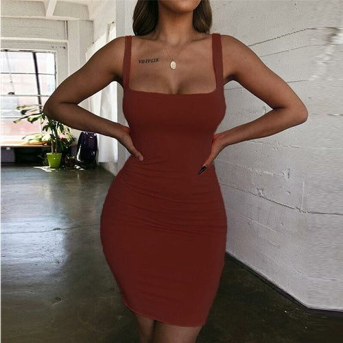 Off Shoulder Mini Bodycon Summer Dress Women Backless Club Party Sexy
