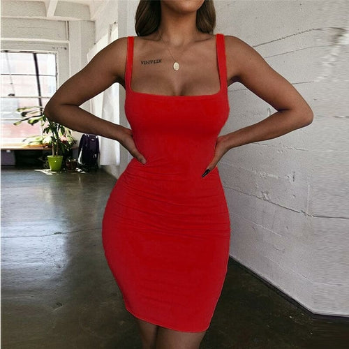 Off Shoulder Mini Bodycon Summer Dress Women Backless Club Party Sexy