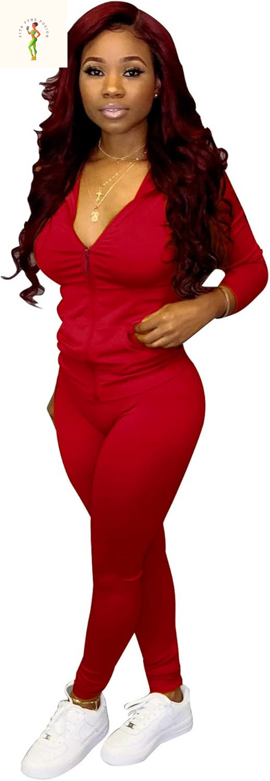 Adogirl Womens Sweatsuit Set Two Piece Outfits Top + Skinny Long Pants Tracksuits Jogging Suits Jumpsuits