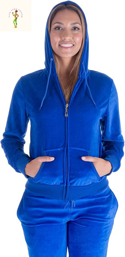 Gary Com 2 PCS Outfits Women'S Fleece Sherpa Lined Sweatsuits Long Sleeve Hoodie and Sweat Pants Winter Warm Tracksuit Set