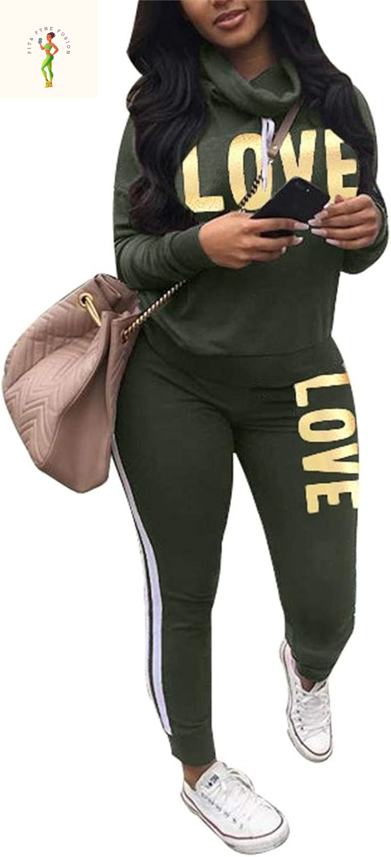 Ksotutm Two Piece Outfits for Women Zipper Printed Short Sleeve Tops Long Pants Set Matching Sets