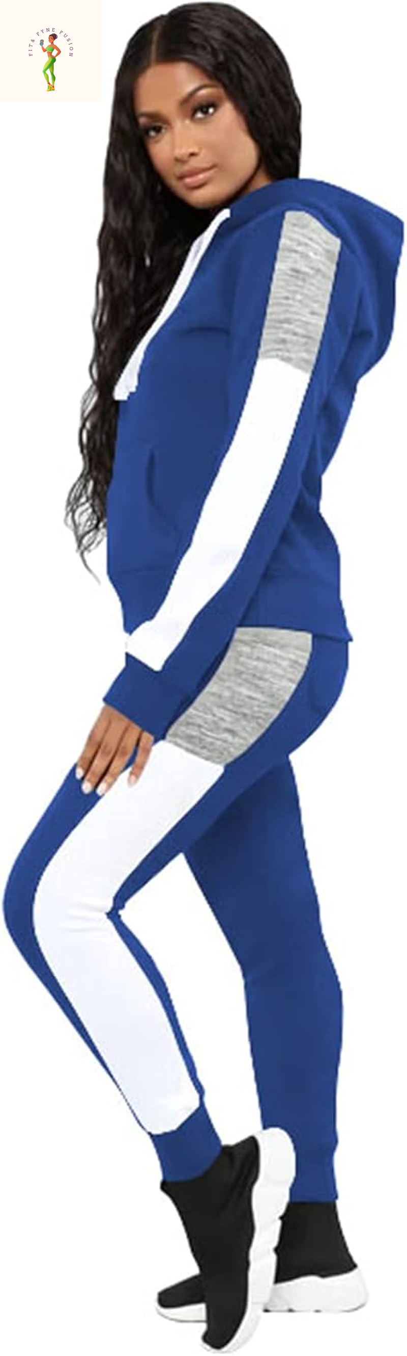 TOPSRANI Womens Two Piece Outfits Casual Sweatsuits Solid Tracksuit Jogging Sweat Suits Matching Jogger Hoodie Pants Set