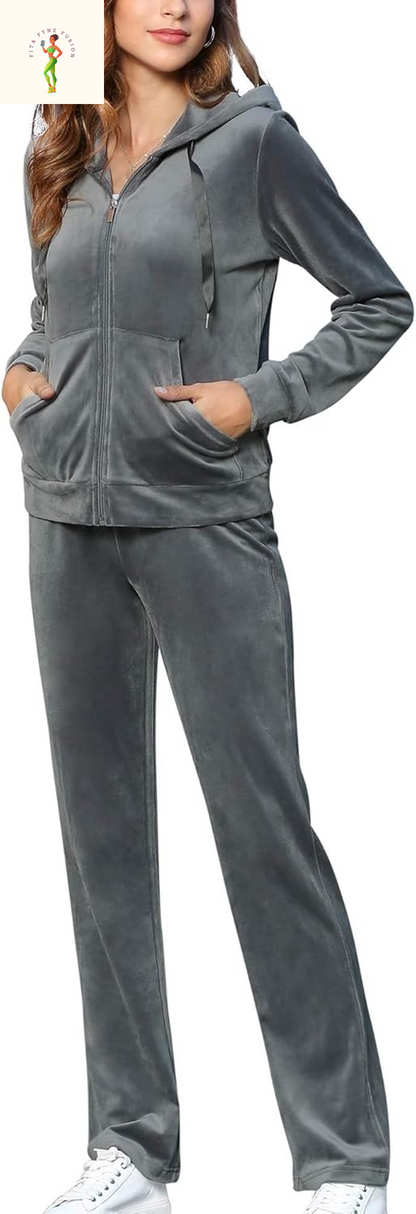 Messbebe Womens Sports Outfits Set 2 Piece Tracksuits for Women Workout Sweatsuits Long Sleeve Hoodie Sweatshirt Pants