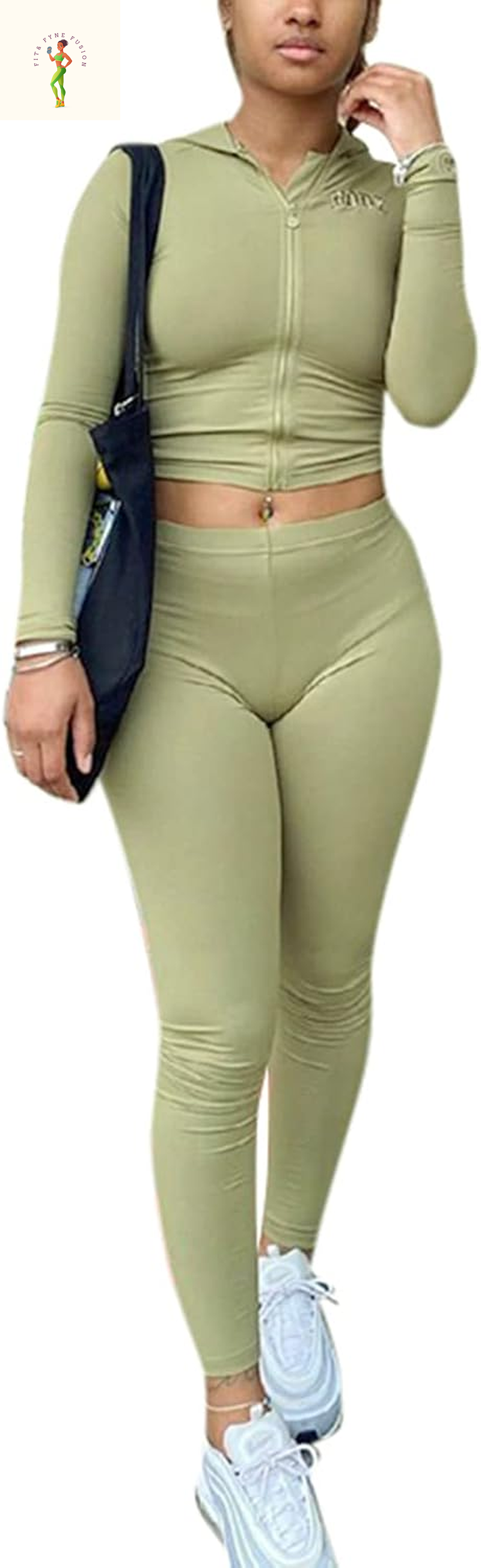 Women 2 Piece Long Sleeve Hoodie Zipper Front Tracksuit Bodycon Sweatsuit Jogger Outfits Sweatpants Sets