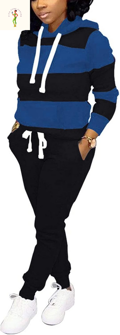 AOMONI 2 Piece Outfits for Women Casual Hooded Long Sleeve Drawstring Jogging Suits Tracksuits