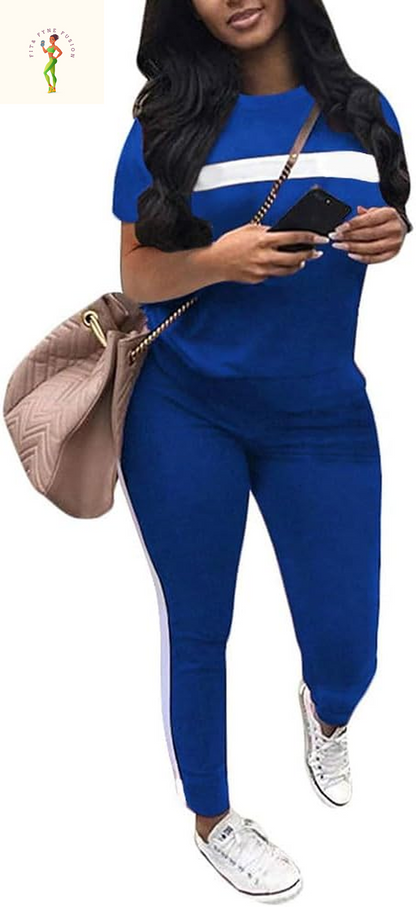 Remxi Workout Sets for Women Two Piece Outfits Jogging Sweat Suits Tops and Long Sweatpants Set Workout Tracksuit