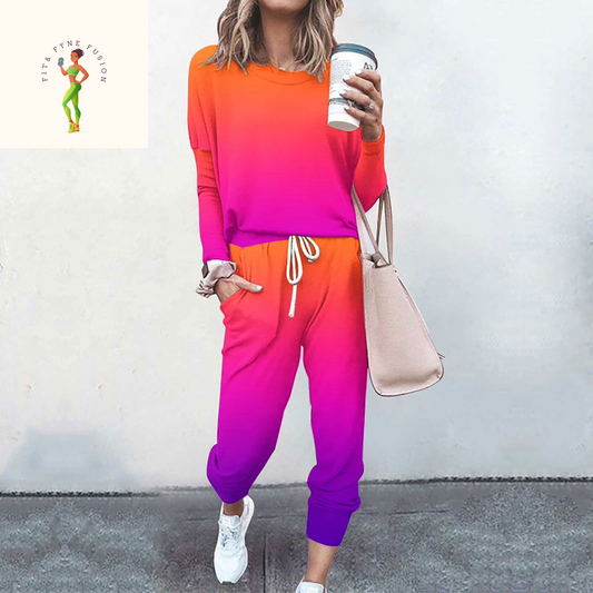 Moxiu Lounge Sets for Women Sweatsuits Sets 2024 Vintage Ethnic Style Printed Two Piece Outfit Long Sleeve Pant Jogging Suits plus Size Workout Athletic Tracksuits