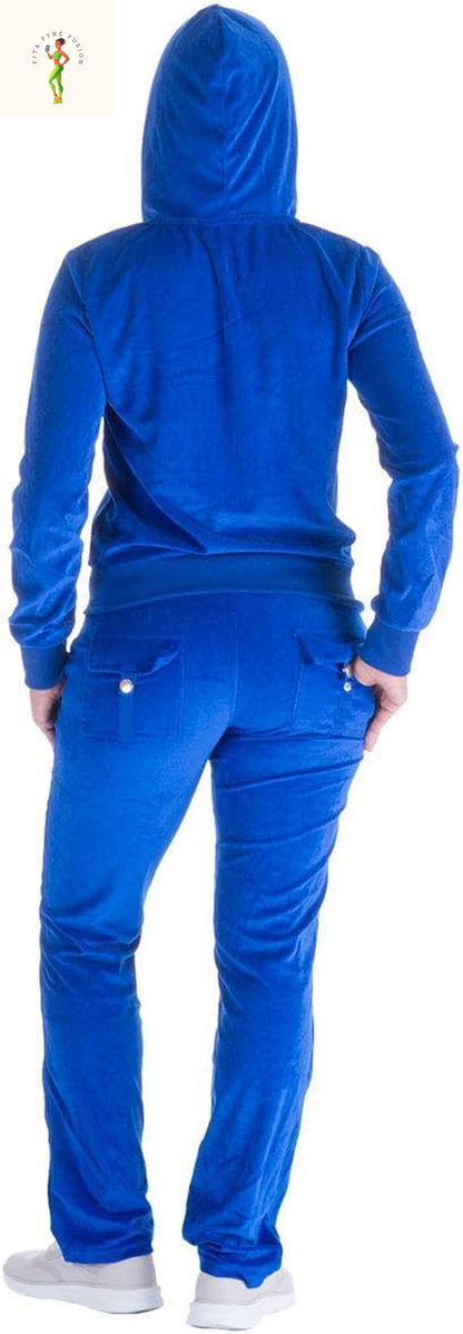 Gary Com 2 PCS Outfits Women'S Fleece Sherpa Lined Sweatsuits Long Sleeve Hoodie and Sweat Pants Winter Warm Tracksuit Set