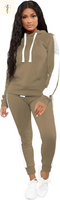 TOPSRANI Womens Two Piece Outfits Casual Sweatsuits Solid Tracksuit Jogging Sweat Suits Matching Jogger Hoodie Pants Set