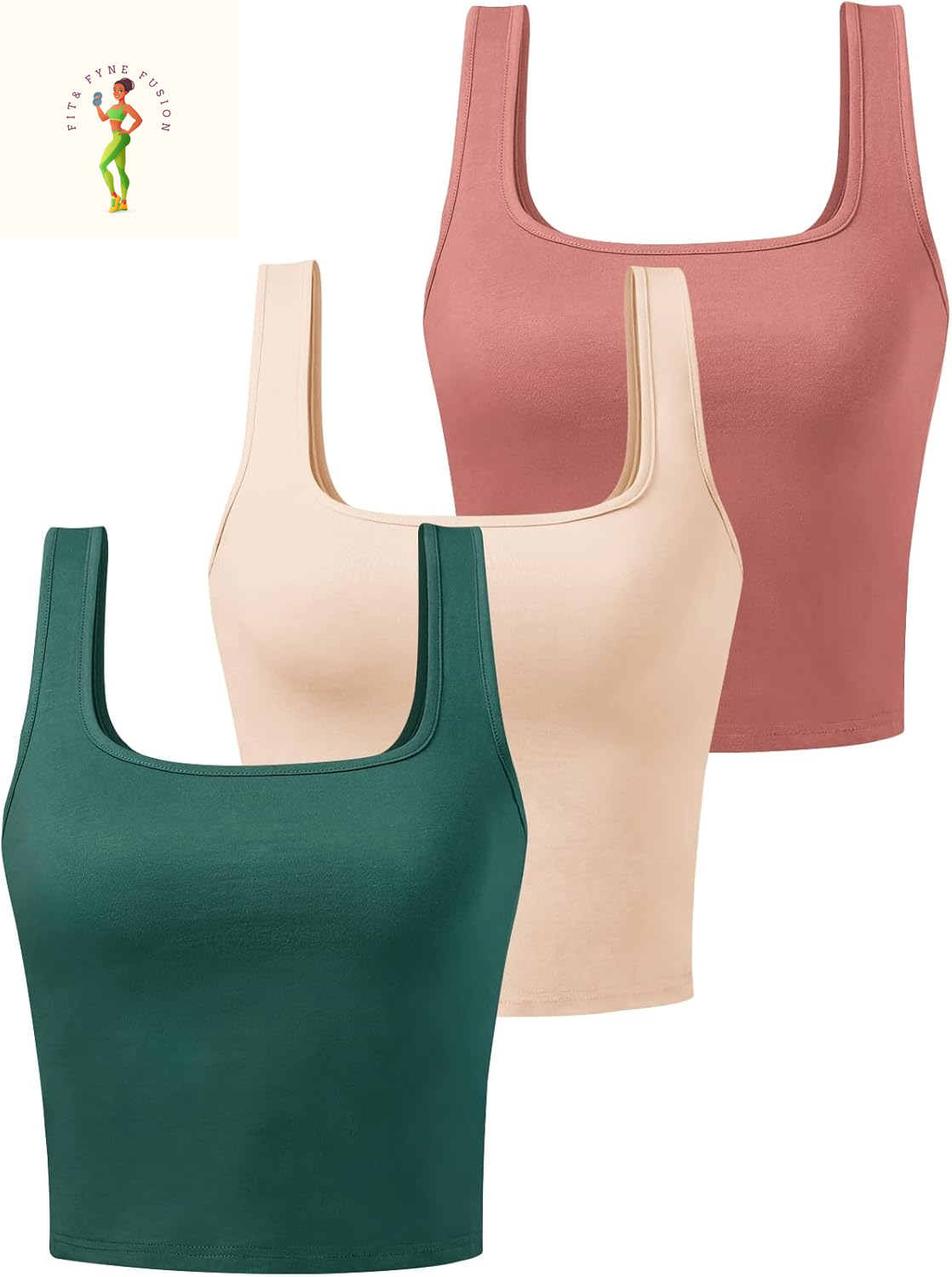 Sports Crop Tank Tops for Women Cropped Workout Tops Racerback Running Yoga Tanks Cotton Sleeveless Gym Shirts 3 Pack