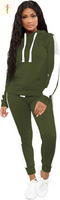 TOPSRANI Womens Two Piece Outfits Casual Sweatsuits Solid Tracksuit Jogging Sweat Suits Matching Jogger Hoodie Pants Set