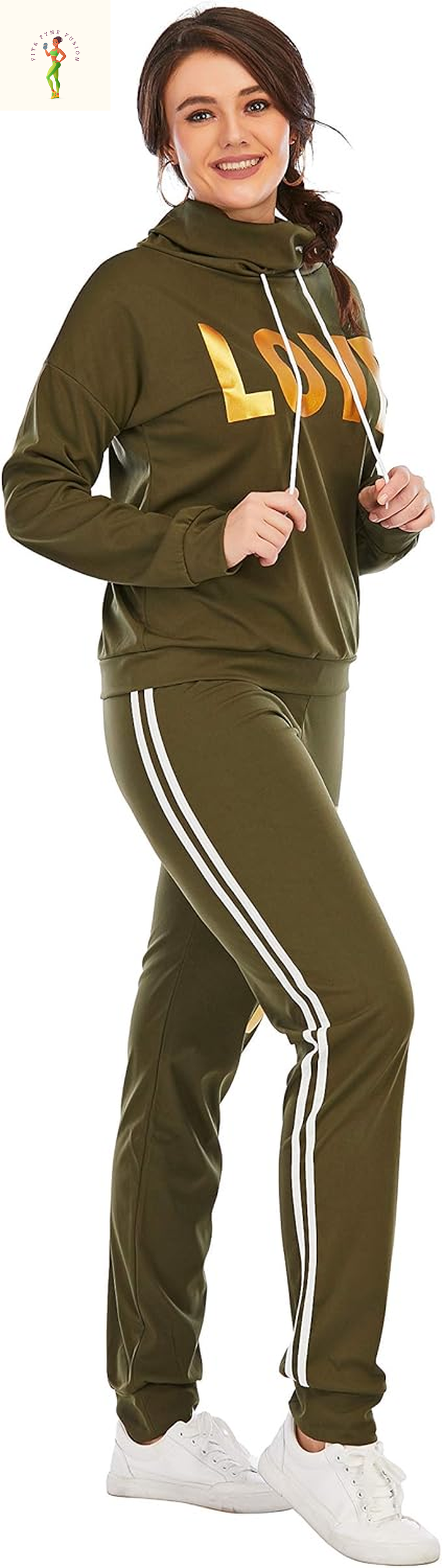 Ksotutm Two Piece Outfits for Women Zipper Printed Short Sleeve Tops Long Pants Set Matching Sets