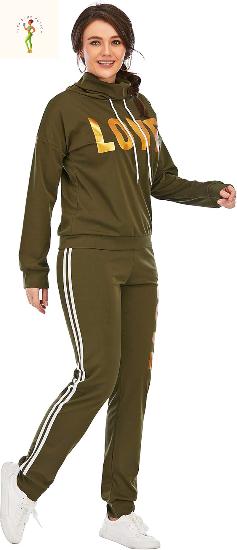 Ksotutm Two Piece Outfits for Women Zipper Printed Short Sleeve Tops Long Pants Set Matching Sets