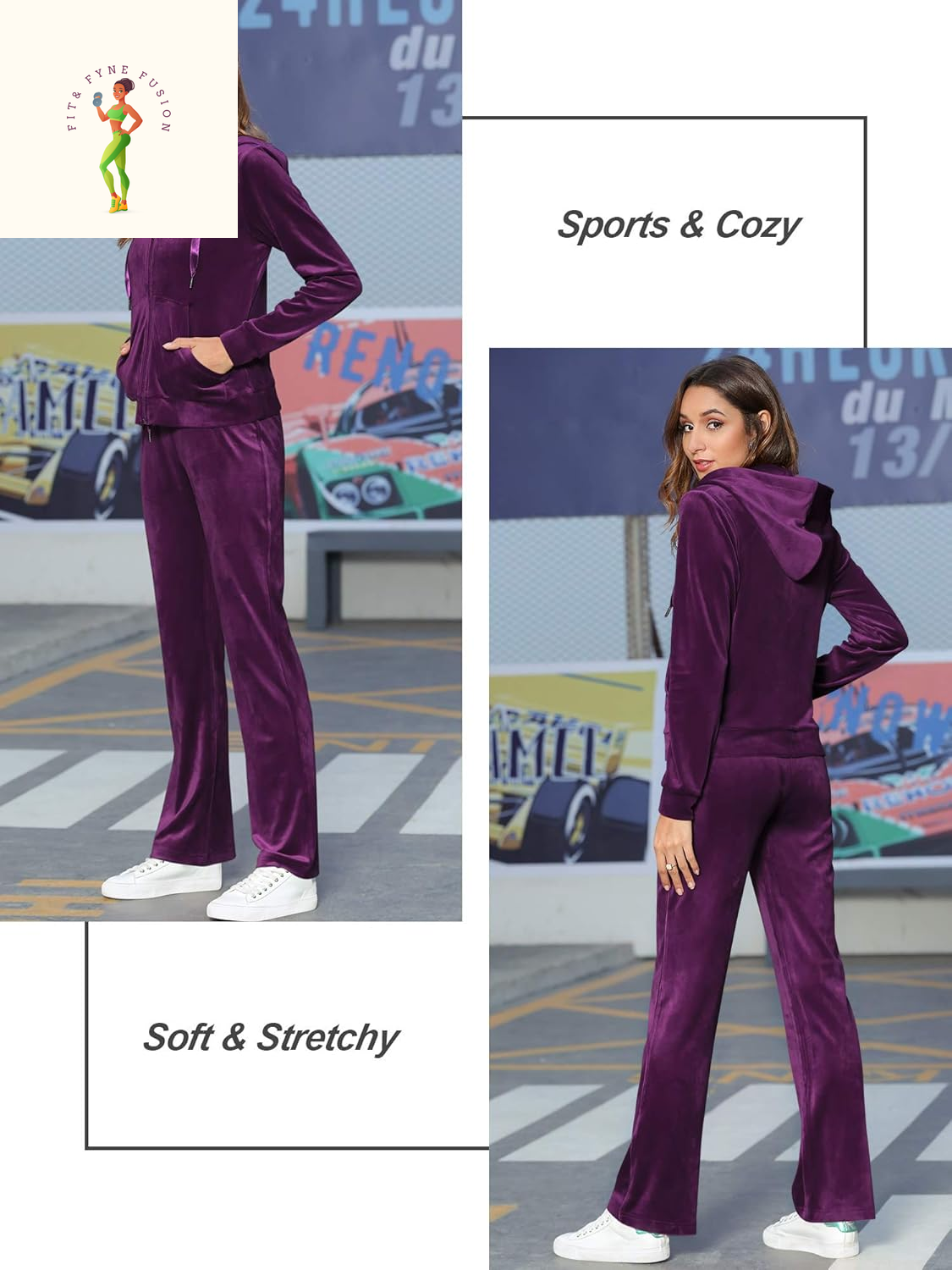Messbebe Womens Sports Outfits Set 2 Piece Tracksuits for Women Workout Sweatsuits Long Sleeve Hoodie Sweatshirt Pants