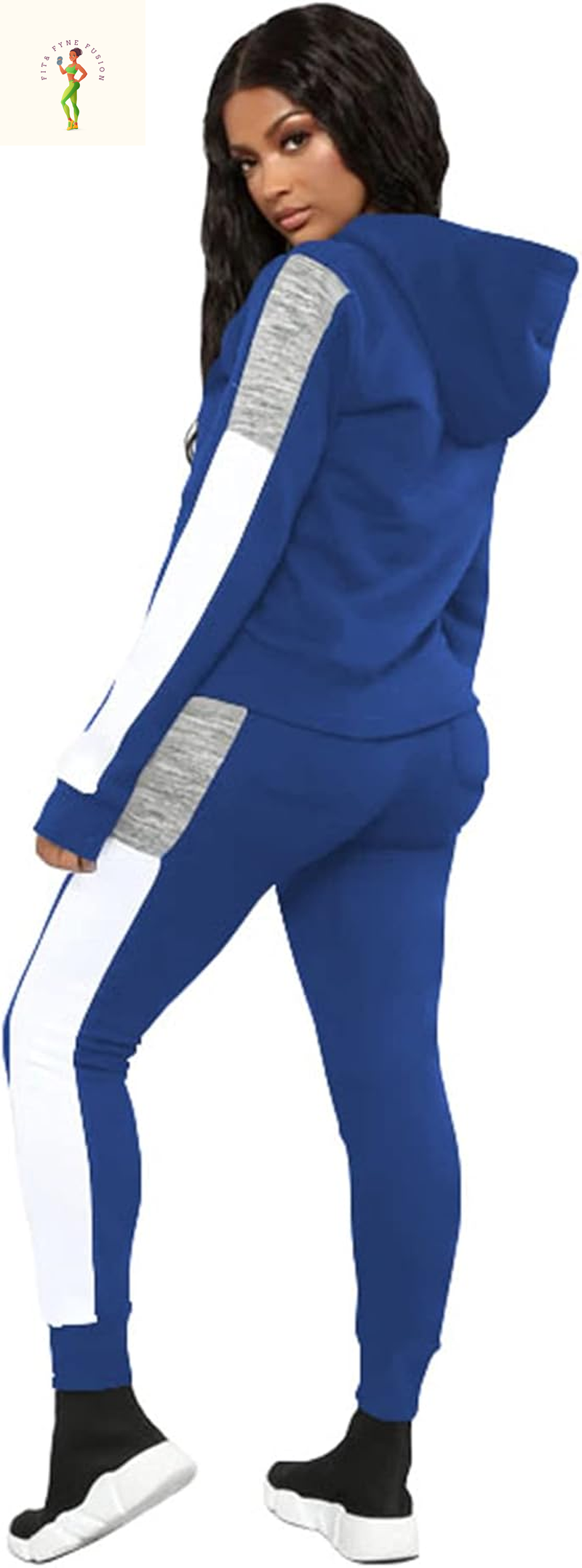 TOPSRANI Womens Two Piece Outfits Casual Sweatsuits Solid Tracksuit Jogging Sweat Suits Matching Jogger Hoodie Pants Set