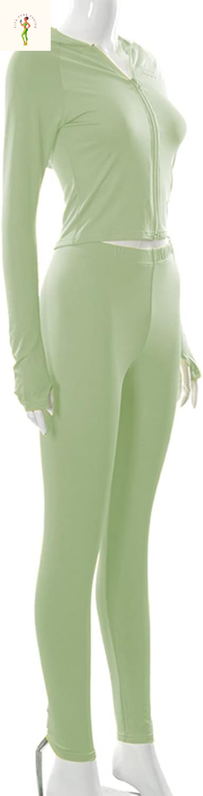 Women 2 Piece Long Sleeve Hoodie Zipper Front Tracksuit Bodycon Sweatsuit Jogger Outfits Sweatpants Sets